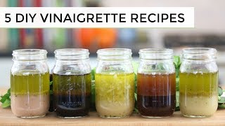 5 DIY SALAD DRESSING RECIPES  quick  easy [upl. by Teeniv]