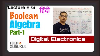 54 Boolean Algebra Part1 in HindiDigital Electronics  TECH GURUKUL by Dinesh Arya [upl. by Laehcar]