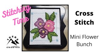 Beginner Cross Stitch Mini Flower Bunch by PLAID Bucilla [upl. by Sadnak]