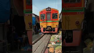 Maeklong train market Bangkok [upl. by Thomasina839]