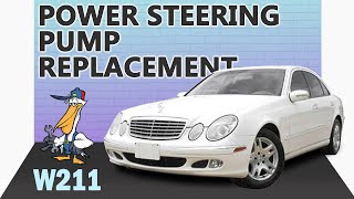 MercedesBenz W211 EClass Power Steering Pump Replacement [upl. by Ecneitap]