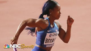 Team USAs women comfortably into 4x100 relay final  NBC Sports [upl. by Onairda]