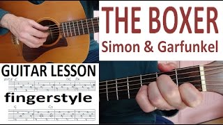 THE BOXER  Paul Simon fingerstyle GUITAR LESSON [upl. by Shiroma]