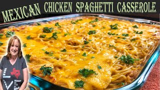 CHICKEN SPAGHETTI BAKE Casserole Easy Recipe with Mexican Flavors [upl. by Frankhouse]