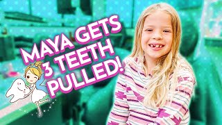 Maya Gets 3 TEETH PULLED and an EXPANDER [upl. by Carmon827]