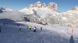 Canazei Belvedere ski area Val di Fassa Dolomiti [upl. by Oinigih]