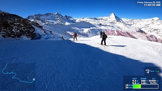 Zermatt Matterhorn Ski Run Hohtälli  Zermatt [upl. by Atnahsal]