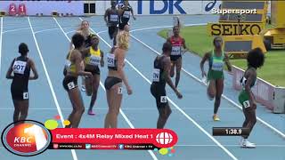 Kenya wins 4x4M Relay Mixed Heat 1 [upl. by Coveney]