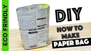 How to make Paper Bag from waste Newspaper  DIY paper bag [upl. by Alegna]