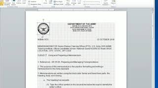 How To Write An Army Memo IAW AR 2550 [upl. by Connolly]