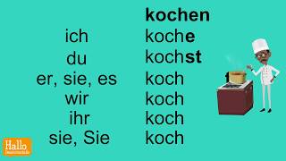 Deutsch lernen A1  Verben im Präsens konjugieren [upl. by Drarehs]