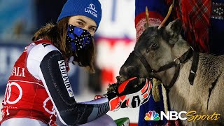 Petra Vlhova beats Shiffrin twice wins two reindeer  Levi Finland World Cup slaloms  NBC Sports [upl. by Mackey]