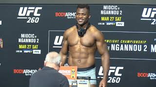 UFC 260 Stipe Miocic vs Francis Ngannou 2 WeighIn  MMA Fighting [upl. by Prichard495]