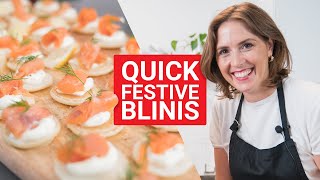 Quick Blinis Recipe  Festive Cooking with Olivia [upl. by Kabob277]