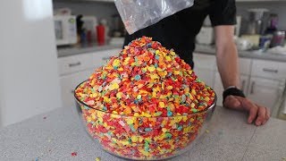 MASSIVE Bowl of Fruity Pebbles Challenge [upl. by Ydnab]