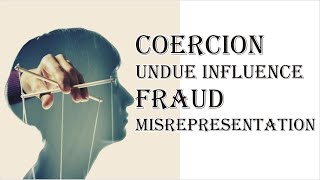 Coercion Undue Influence Fraud Misrepresentation  Indian Contract Act 1872  Law Guru [upl. by Anrehs199]