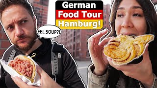 GERMAN FOOD TOUR  HAMBURG Street Food Fancy Fish amp Weird Northern Dishes [upl. by Estell765]