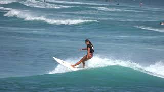 Wahine Surfers Feature At Kewalos HD 4K [upl. by Omoj]