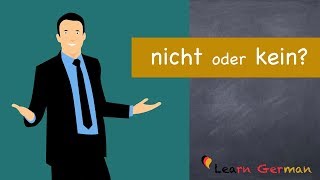 Learn German  German Grammar  Kein oder nicht  A1 [upl. by Falzetta]