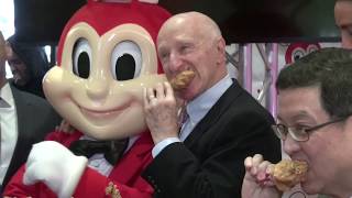 Going global Jollibees newest Manhattan location hosts grand opening [upl. by Blight]