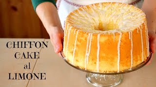 CHIFFON CAKE AL LIMONE Ricetta Facile  Glazed Lemon Chiffon Cake Easy Recipe [upl. by Alue57]