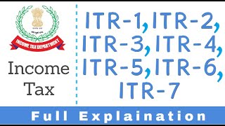 ITR Forms Explained  Income Tax Return Forms ITR1 ITR2 ITR3 ITR4 ITR5 ITR6 ITR7 [upl. by Banquer]