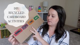 4 SIMPLE DIY Toddler Activities using a Recycled Cardboard Box [upl. by Leake]