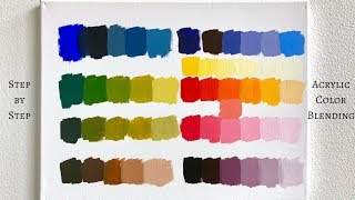 PRIMARY COLORS ONLY Acrylic Color Mixing Tutorial ColorByFeliks [upl. by Ritchie]