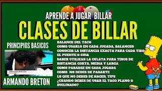 CLASES DE BILLAR CON ARMANDO BRETON PRINCIPIOS BASICOS [upl. by Wolcott821]