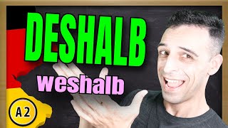 How to use quotdeshalbquot EXPLAINED  Adverb DESHALB erklärt  Learn German A2 [upl. by Holofernes]