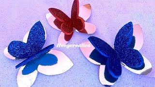 Cómo hacer mariposas doble ideales para decorar  DIY butterflies  decoration and ornament [upl. by Hernando486]