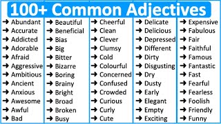 100 Common Adjectives in English 📚  Parts of speech [upl. by Cleopatre]