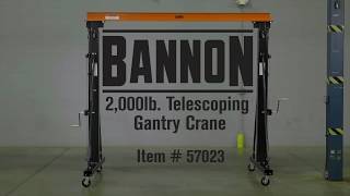 Bannon Adjustable Gantry Crane 2000Lb Capacity [upl. by Ardna211]