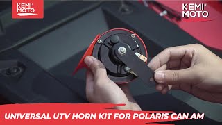 How to install Universal UTV Horn Kit For Polaris Can Am  Kemimoto [upl. by Asyal]