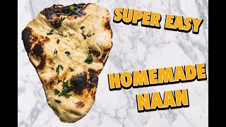 Insanely Easy Skillet Garlic Butter Naan Bread no bake [upl. by Tnomal]