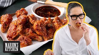 LISTEN to that CRUNCH 💥Sticky amp Crispy Korean Chicken Wings  Marions Kitchen [upl. by Ahsilaf]