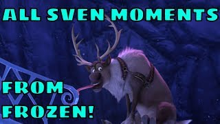 All Sven Moments from Disney Frozen  Funny Scenes Reindeers Are Better Than People [upl. by Nosreip983]