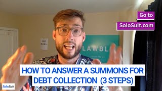 How to Answer a Summons for a Debt Collection Lawsuit In 3 Steps [upl. by Janetta]