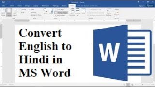 Convert English to Hindi in MS Word [upl. by Mok]