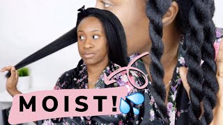 HOW I MOISTURIZE AND SEAL MY RELAXED HAIR  UPDATED  RELAXED [upl. by Kalman]