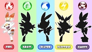 Pokemon Type Swap  Scorbunny Grass Water Electric And Ghost [upl. by Naillimixam]