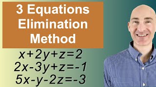 Solving Systems of 3 Equations Elimination [upl. by Kare]