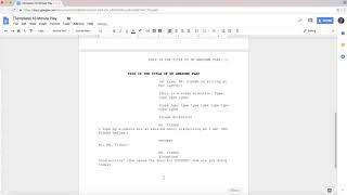 Playwriting 101 Formatting [upl. by Cnut]