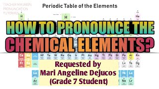 HOW TO PRONOUNCE THE 118 ELEMENTS IN PERIODIC TABLE  Teacher Maureen [upl. by Chuipek]