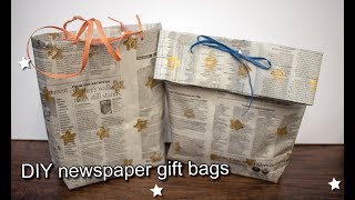 How to make a Newspaper Gift Bag  Duckinyellow [upl. by Naitsihc]