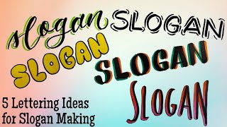 5 Lettering Ideas for Slogan Making  Part 2 [upl. by Livesay]