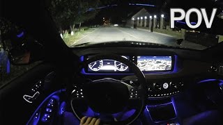 MercedesBenz S500 W222 2014  POV Night Test Drive [upl. by Aisatan]