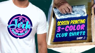 SCREEN PRINTING  3 Color Club Shirt [upl. by Betthel286]