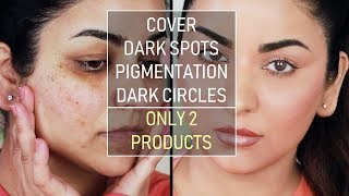 How I cover Dark Circles Spots amp Pigmentation with just 2 PRODUCTS  Everyday Makeup [upl. by Anaujahs514]