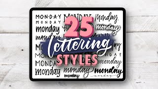 25 Hand Lettering Styles  Tutorial  Tips  LETTER WITH ME [upl. by Lody610]